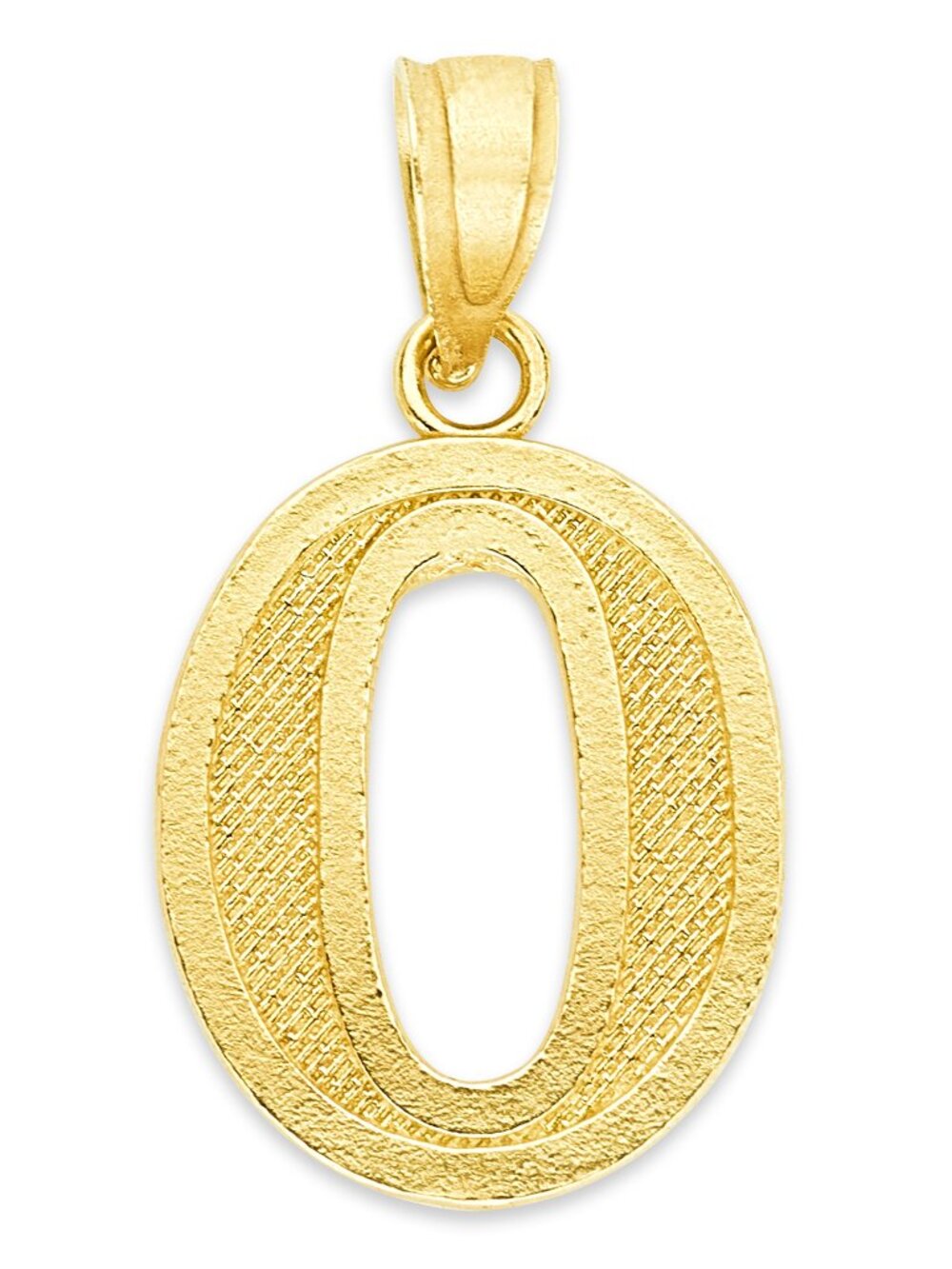Solid 10k Gold Number 0 Pendant - Numeric Sports Jewelry Gifts for Necklace